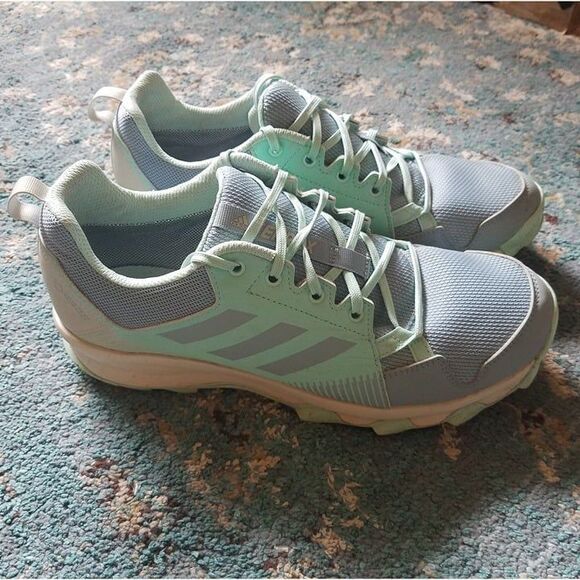 Women's Waterproof Running Shoes Adidas Terrex Tracerocker Gtx 10 Green Trail - Picture 2 of 5